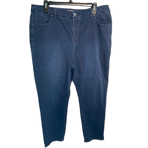 Chico's So Slimming Ankle High Rise Straight Fit Stretch Denim Jeans 2.5 L 14 US - Picture 1 of 5